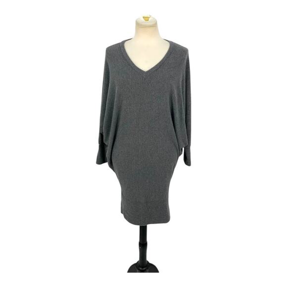 Go Couture Dolman Batwing Sleeve Knit Midi Dress Gray Size Medium NWOT $45 MSRP - Picture 1 of 6